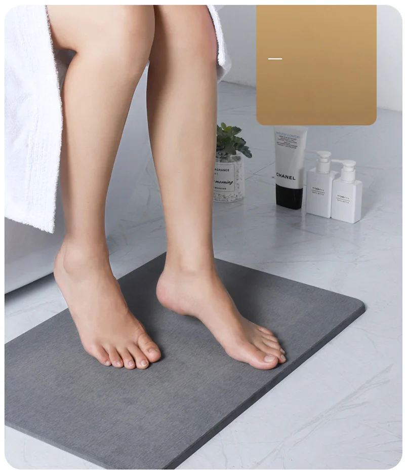 

Non-Slip Bath Mat Drying Fast Absorbent Mat 30*40cm Diatomite Earth Bath Mat Easy Clean For Children Elderly Bathroom Rug