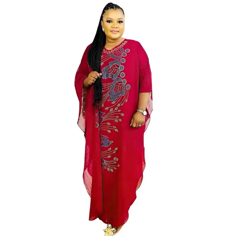 

Summer Fashion Style 2022 Spring African Women Polyester Plus Size Long Dress African Dresses for Women African Clothes