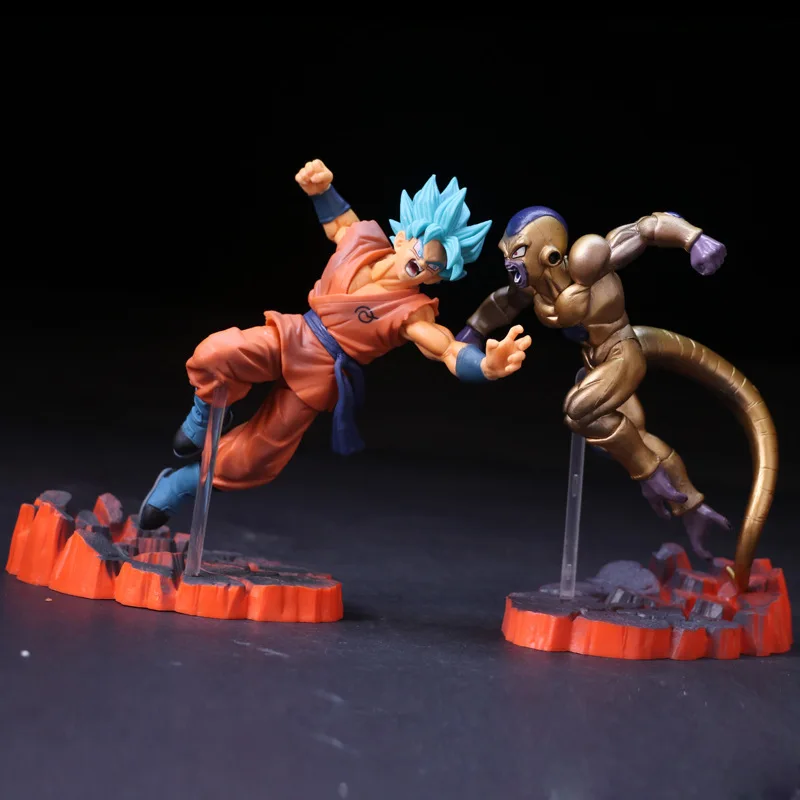 

Фигурка из аниме Dragon Ball Z, Son Goku, Golden Фриза, ПВХ, экшен-фигурка Super Saiyan Figure A DBZ, морозильная камера, модель игрушки, подарок