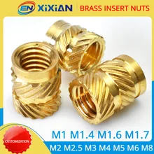 M1 M1.4 M1.6 M1.7 M2 M2.5 M3 M4 M5 M6 M8 Brass Insert Nut Hot Melt Knurled Thread Heat Injection Molding Embedment Copper Nut