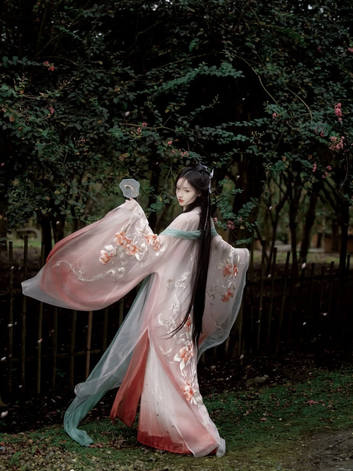 Aesthetic Fairy Original Hanfu Female Chest-length Han Elements Tang Style Big Sleeve Shirt Embroidery Khov Skirt Suit