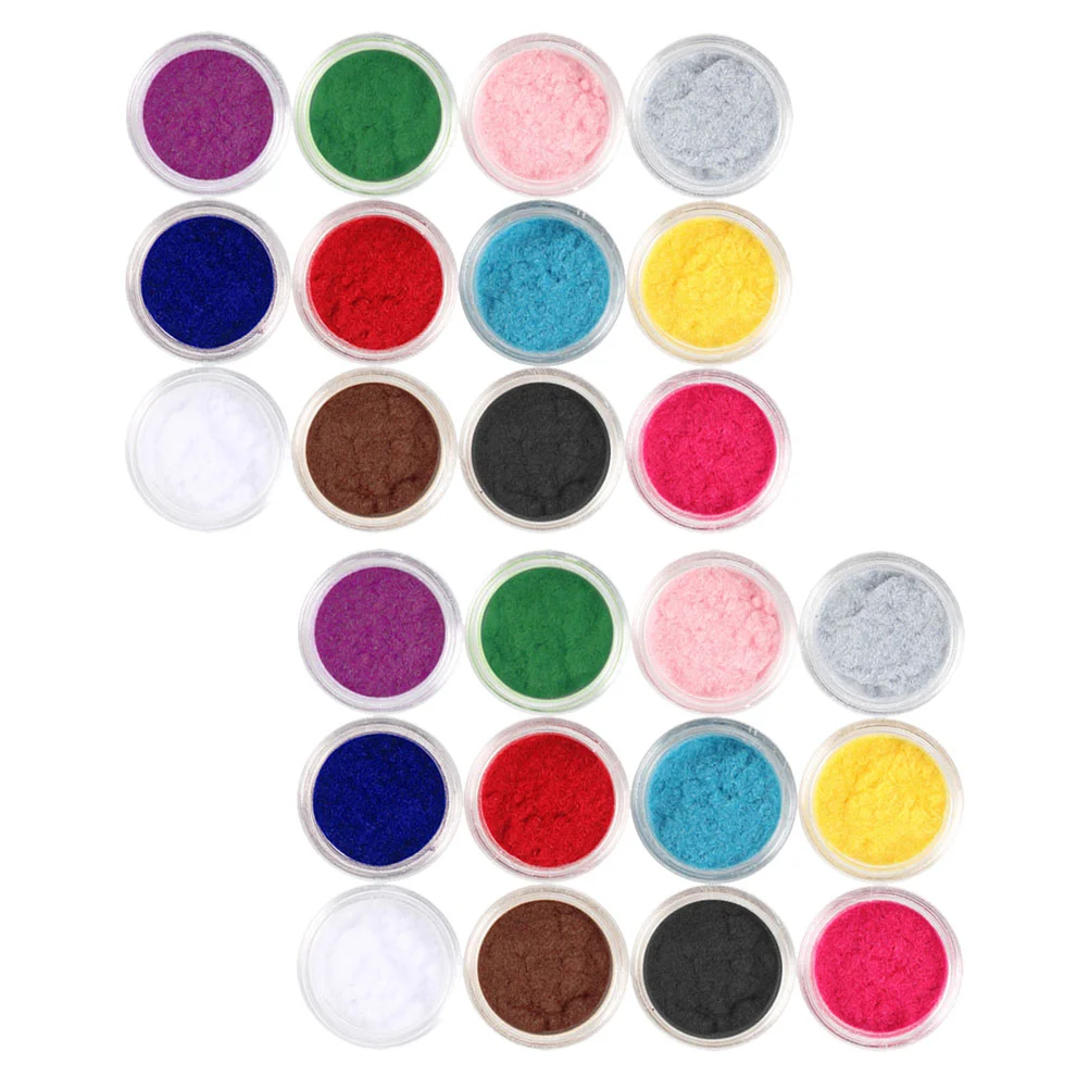 

2 Sets Nail Accessories Supply Manicure Powder Shimmer Polish Power Decor Plush Sparkle