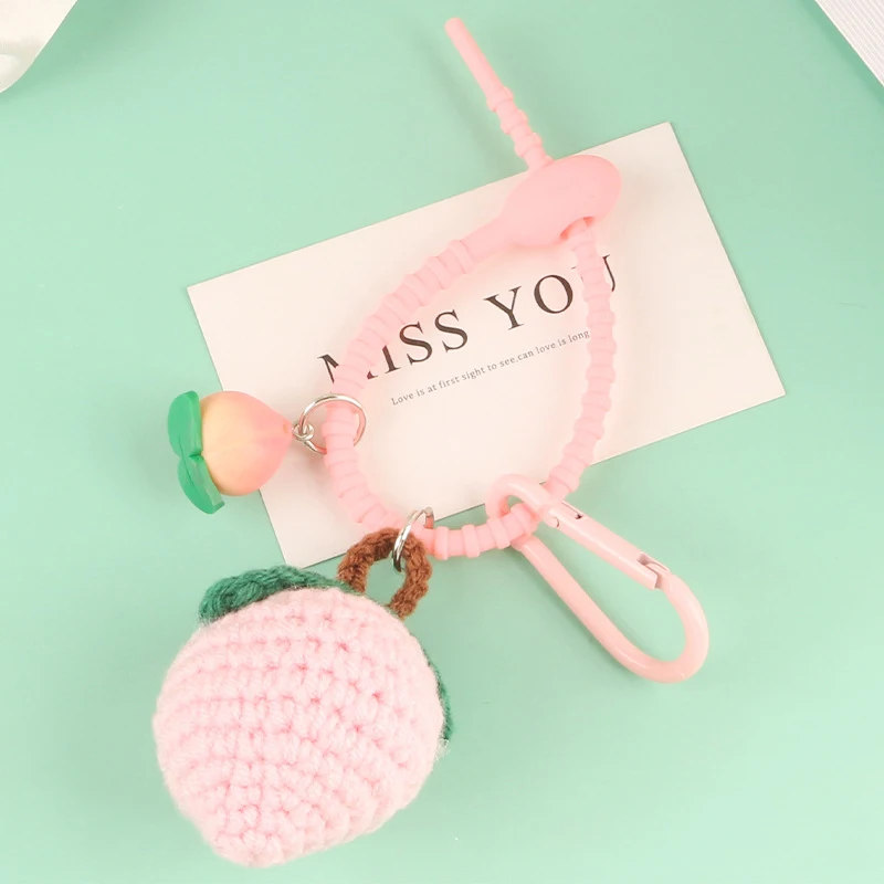 Милый брелок для женщин уникальный вязанный фрукт девушки картинки клубники, винограда, вишни, автомобильные ключи оптом.