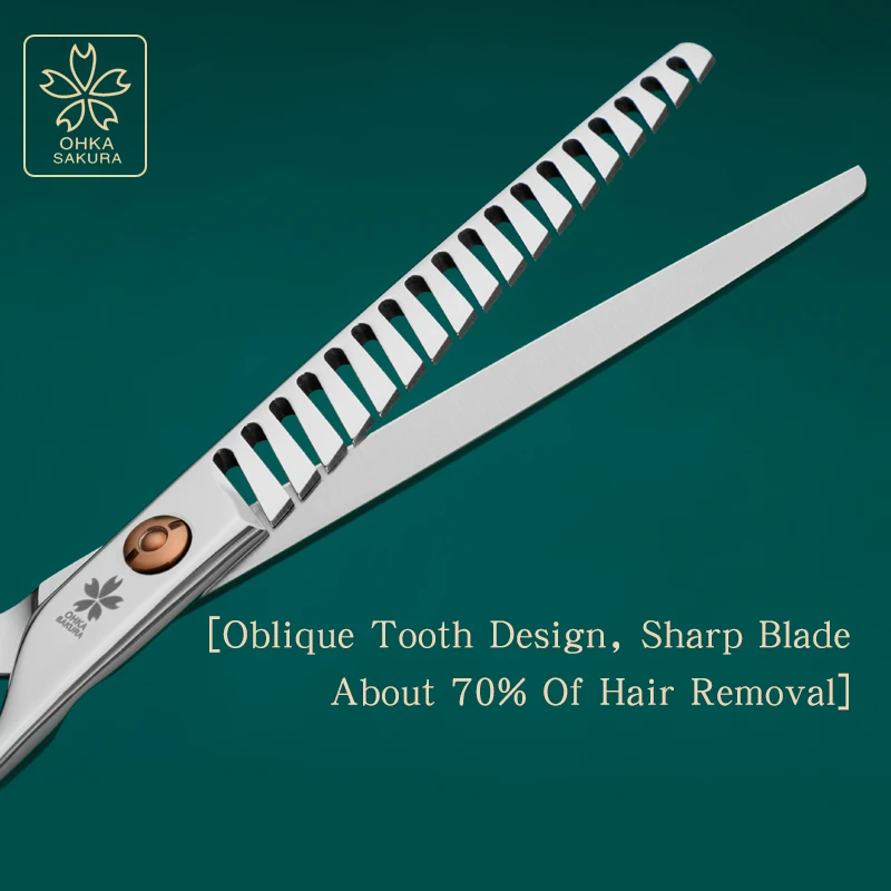 

Cherry Pet Beauty thinning fish bone 7-inch imported 440C oblique tooth design special hair breaking scissors for pet shop