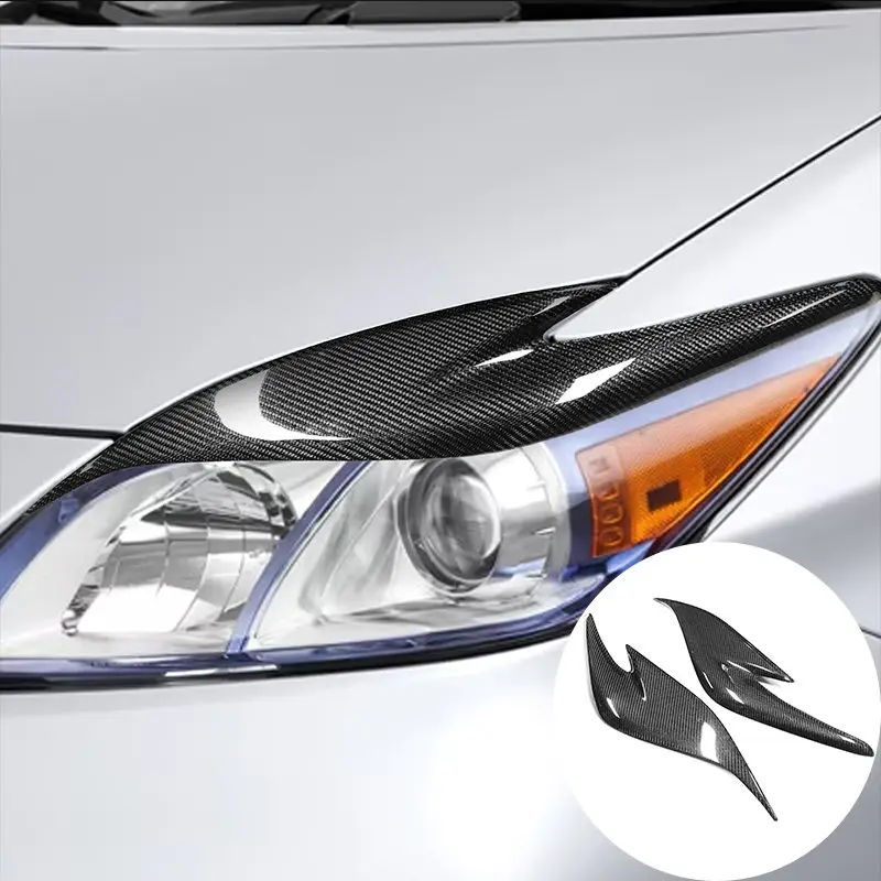 

Передняя фара из углеродного волокна для Toyota Prius ZVW30 2012-2015, накладки для бровей, аксессуары для внешних деталей
