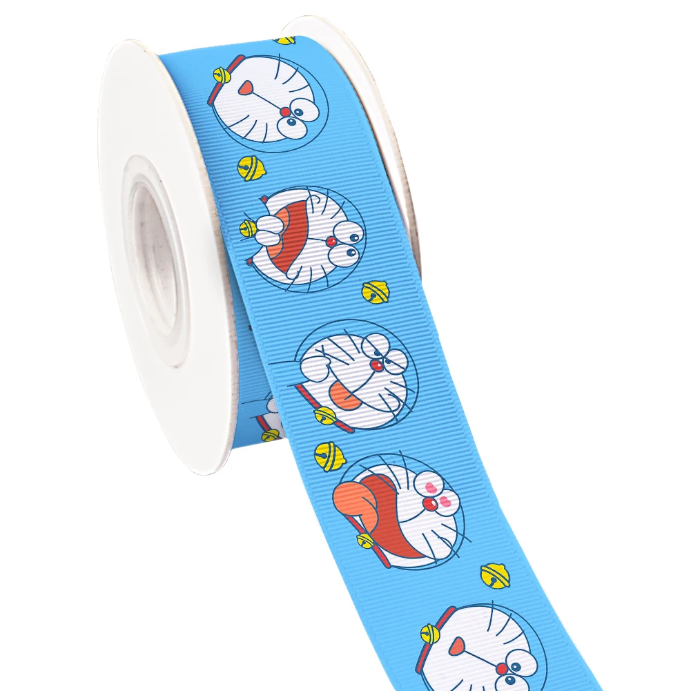 

Японские Мультяшные ленты Doraemon печатная корсажная атласная лента на заказ для скрапбукинга «сделай сам» принадлежности для рукоделия 10 ярдов