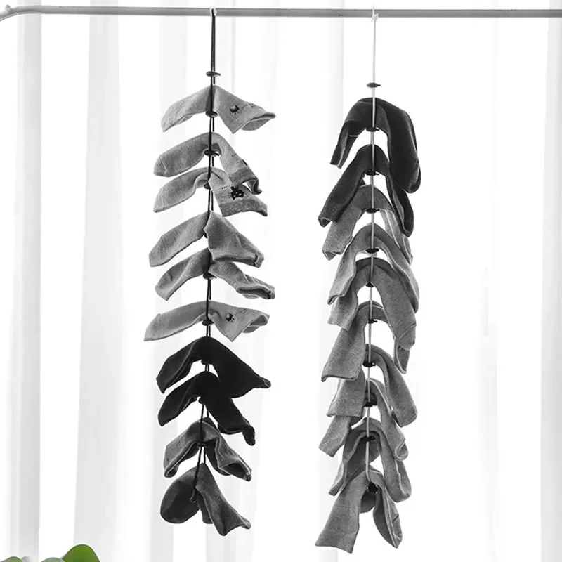 

Socks Drying Rope Multifunctional Drying Socks Lanyard Clothesline Clothes Hanging Household Multilayer Clothes Drying Artifact