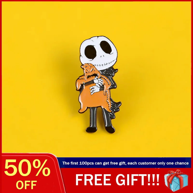

Skull man Hug Monster Enamel Pins Cute Broches For Women Summer Accessories Japanese Fashion Backpacks Clothes Badge Funny gifts