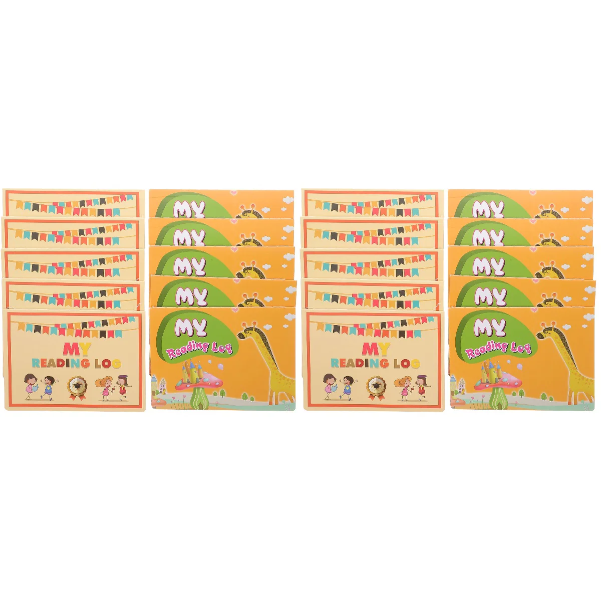 

20 Pcs Children Reading Scorecards Cartoon Pattern Book Reading Bankbook English Writing Bankbook