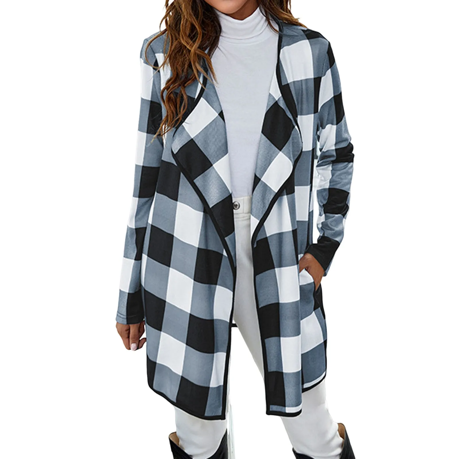 

Свободный Повседневный Кардиган в клетку, женский кардиган, легкий кардиган, свитер, жилет для мужчин