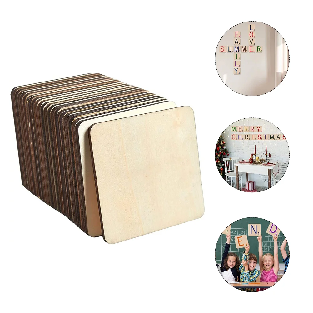 

50pcs DIY Crafts Wood Slices Blank Slices Painting Wood Chips DIY Accessories
