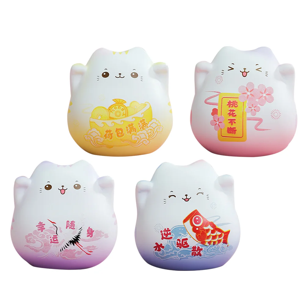 

Cat Lucky Fortune Japanese Figurine Statue Nekomaneki Decor Beckoning Car Dashboard Animal Ornament Figure Wealth Money Charm