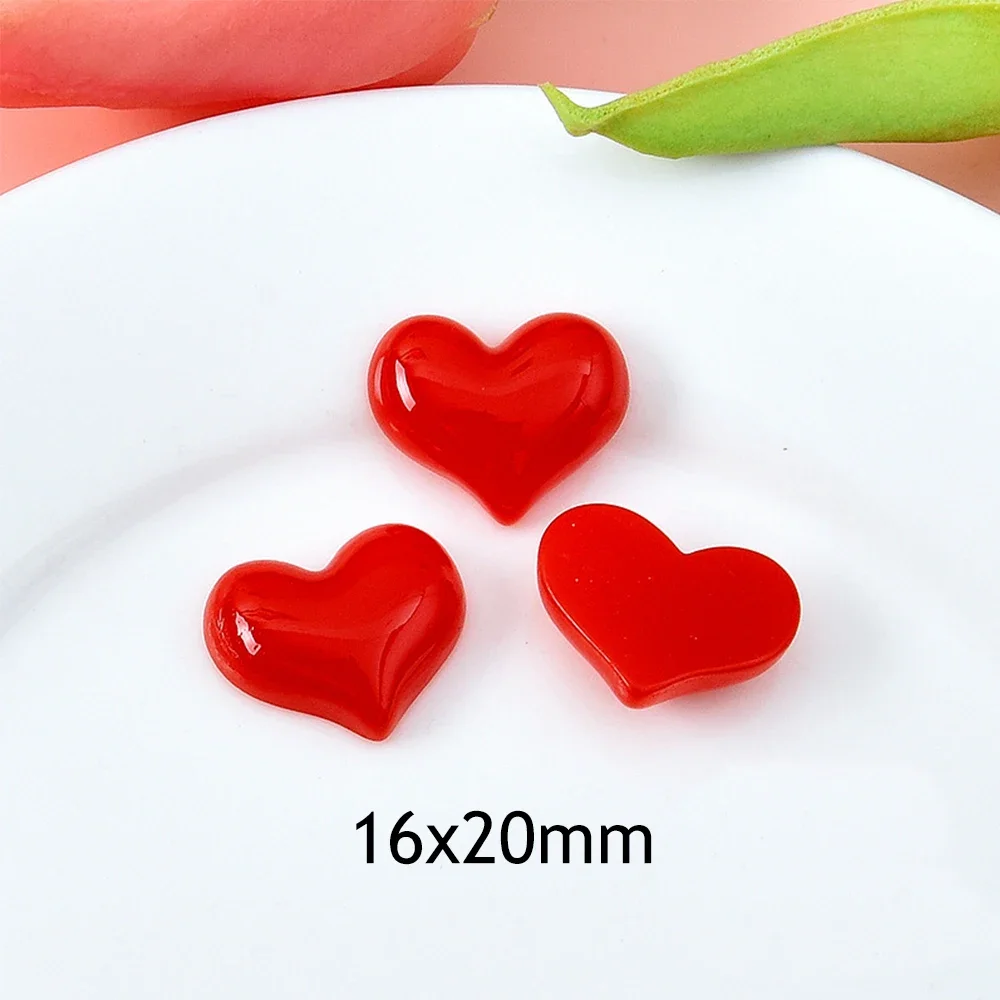 

Миниатюрные красные кабошоны из смолы 10 шт.