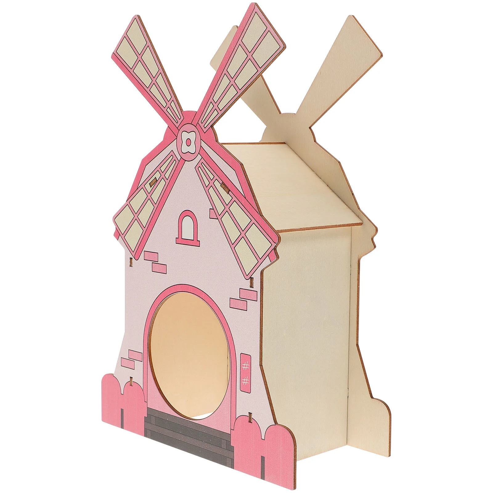 

Rat Hamster Hideout House Resistant Decorative Wear Wooden Cage Windmill Supplies Bite Delicate Adorable
