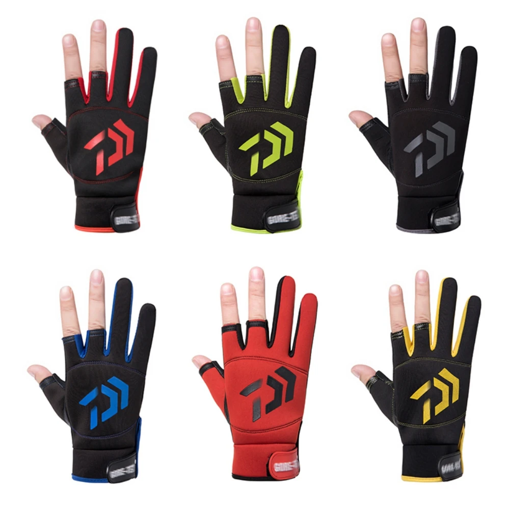 Fishing Gloves Outdoor Kayak Rowing Hiking Sunscreen Three Finger Scratch Fishing Gloves