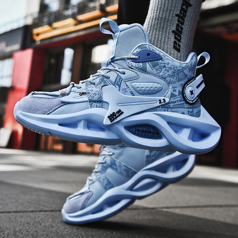 Мужские Стильные Баскетбольные туфли на шнуровке амортизирующие удобные