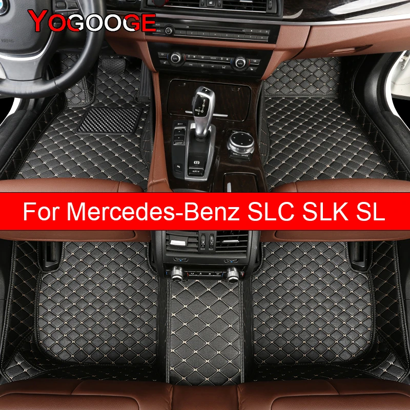 

YOGOOGE Car Floor Mats For Mercedes-Benz SL SLC SLK 180 200 250 260 300 350 400 450 500 550 Auto Foot Coche Accessories Carpets