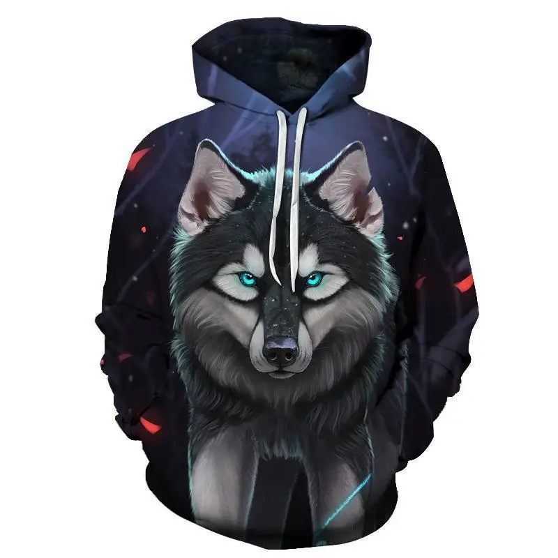 

2022 Hot Sale 3D Animal Print Casual Hoodie Harajuku Loose Street Trend Men's Pullover Hoodie