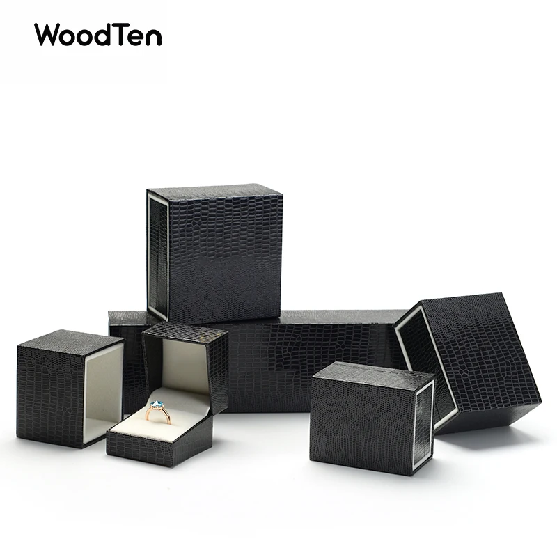 

WoodTen Multi-functional Jewelry Organizer Box for Ring Earring Pendant Bangle with Filled Paper Plush