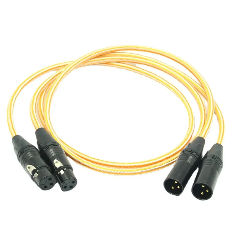 Фото 2-жильный посеребренный кабель XLR, 2-штырьковый и 2-гнездовой XLR разъем, Hi-Fi аудио усилитель, сбалансированный кабель №2