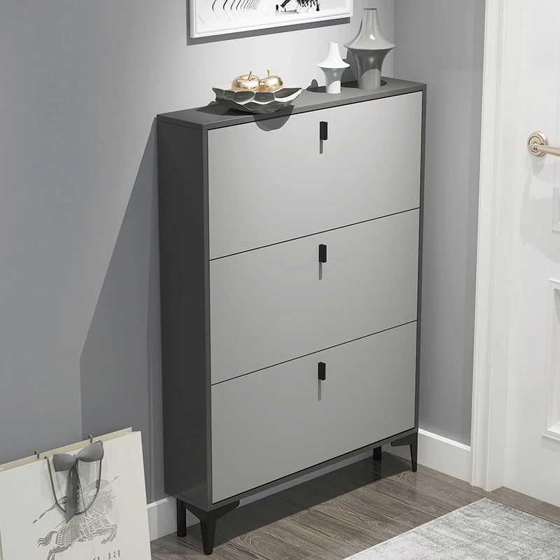 Современная стойка для обуви с выдвижными ящиками сборная вертикальная