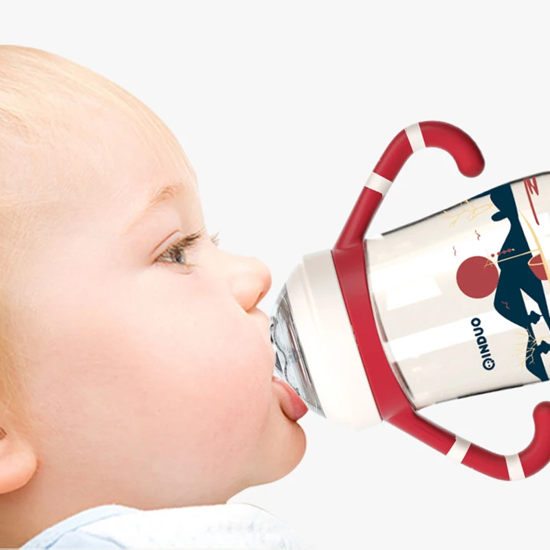 

300ml Babycare PPSU Baby Feeding Bottle Nipple Straw Newborn Milk Drinking Water Wide Caliber Dual-use Growing Bottle