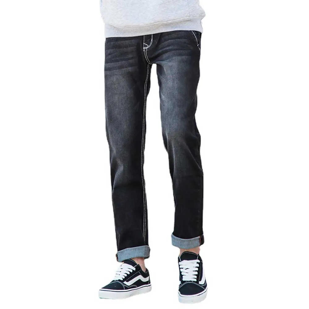 Autumn Winter Straight Loose Denim Pants Men's Casual Jeans Elastic Fashion Trend Baggy Trousers Streetwear Clothing