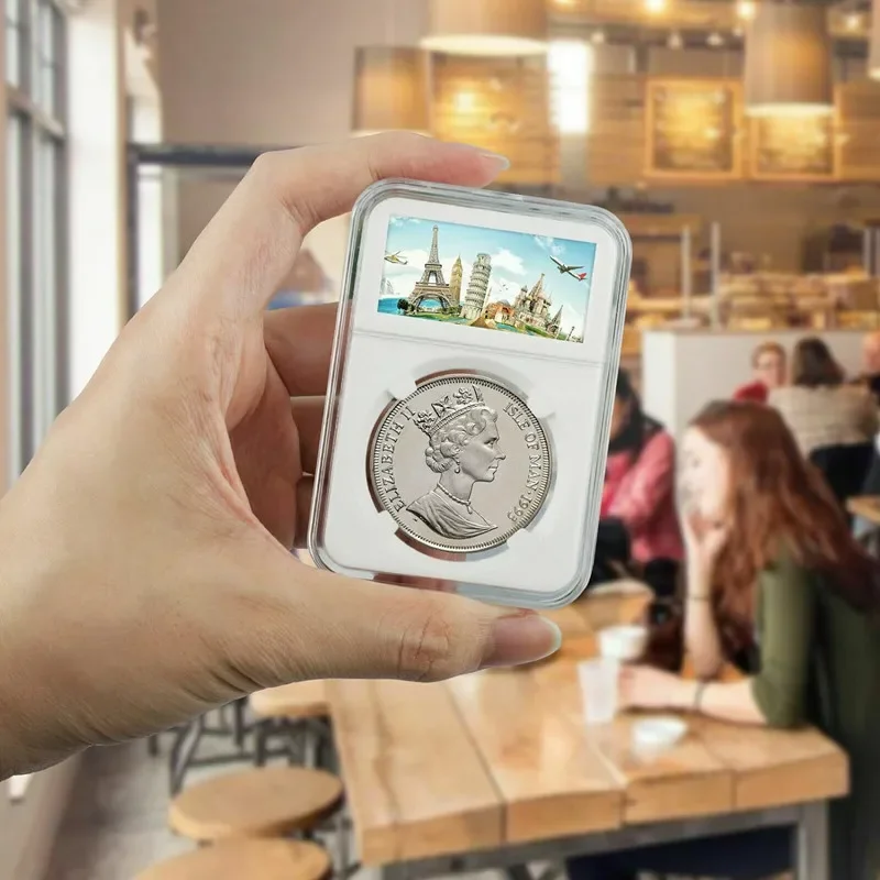 5 шт. коробка для хранения монет квадратные прозрачные коробки памятный лоток