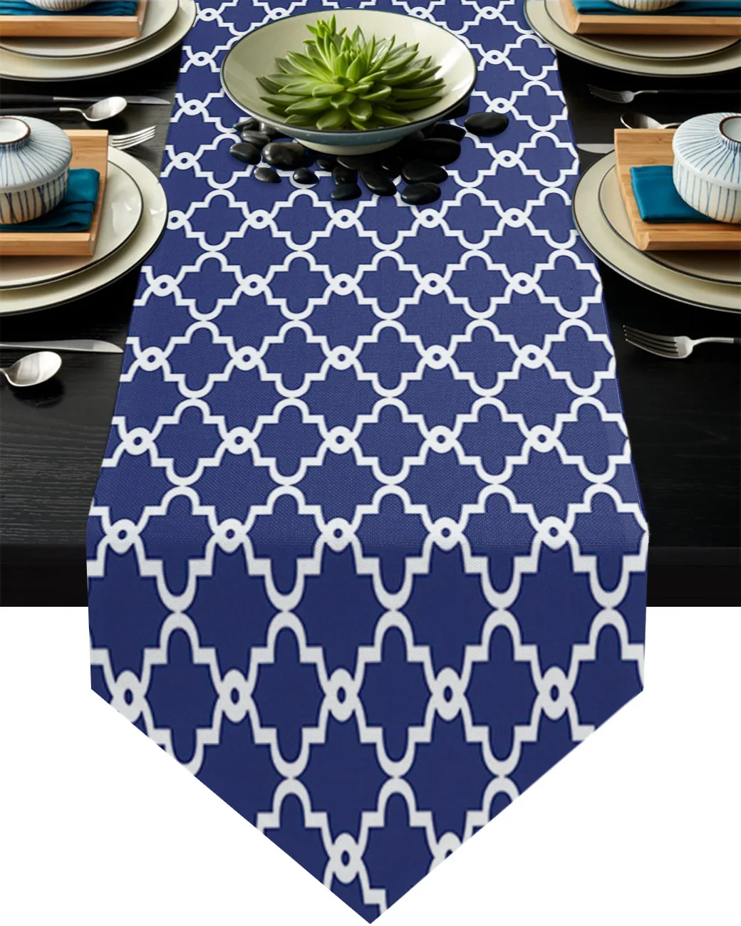 

Geometric Rhombus Morocco Table Runners Modern Home Kitchen Dining Tablecloths Wedding Party Table Decoration Table Runner