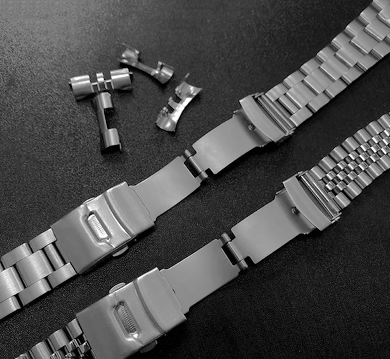 316L Stainless Steel Oyster Watchband for Seiko Men Watch Accessories Solid Jubilee Bracelet Curved Strap 18/19/20/21/22/23/24mm