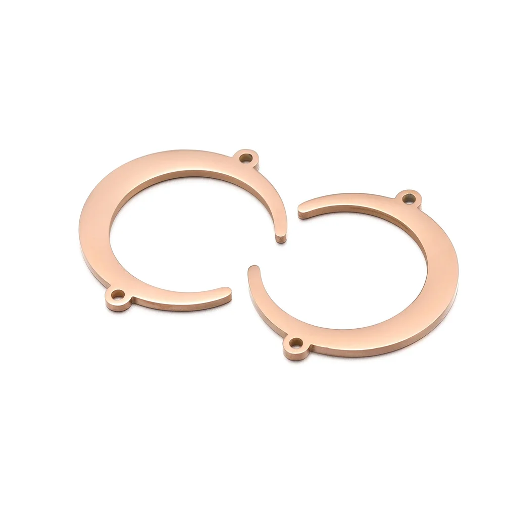 5PCS/lot Stainless Steel Moon Charms Pendants for Jewelry Making DIY Necklace Bracelet Moon Pendants Handmade Accessories