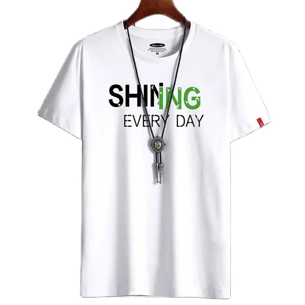 

Summer Men's T-shirt Short Sleeve S-6XL Oversize Men Loose Tee Tops 100% Cotton Fashion Goth Print Letter New Casual Male Tshir