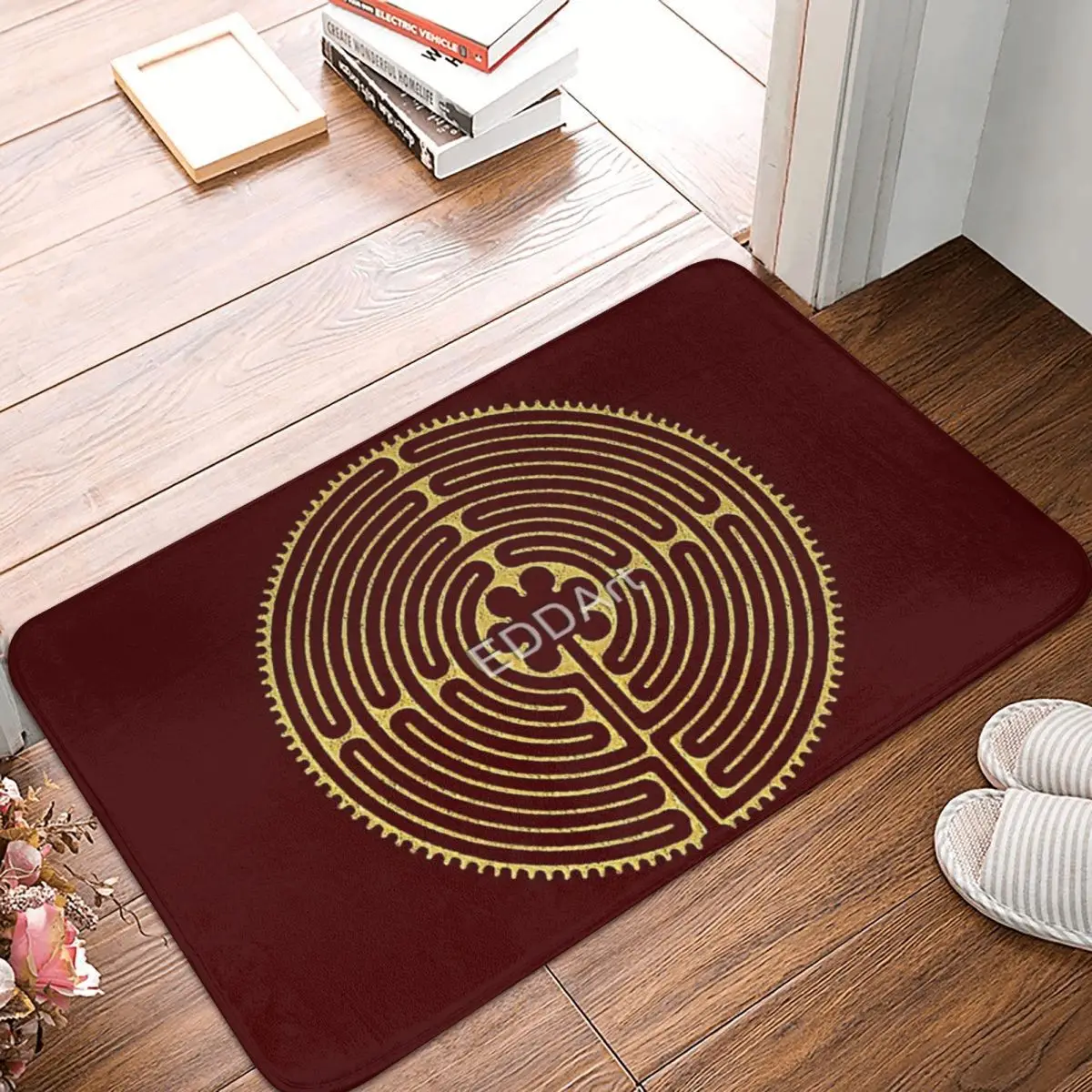 

Sacred Geometry Symbol - Chartres Labyrinth 60x40cm Carpet Polyester Floor Mats Cute Style Doorway Everyday