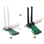 Беспроводная карта Wi-Fi Mini PCI-E Express к адаптеру PCI-E, 2 антенны, внешний ПК, Прямая поставка