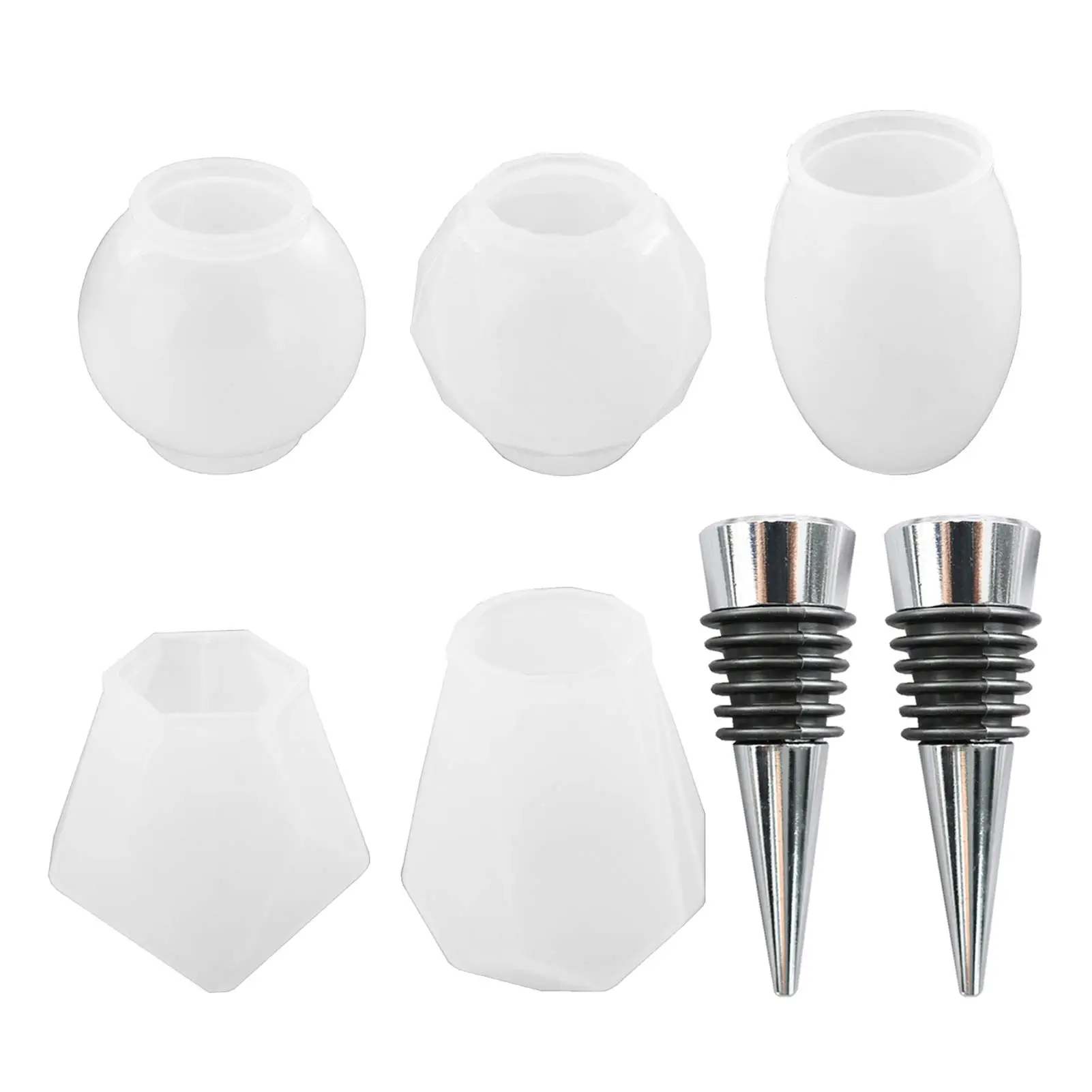 

Полимерные формы для пробки вина, 5 форм, силиконовая форма для пробки вина, бутылка из серии «сделай сам» формы для пробки с 2 пробками для ви...