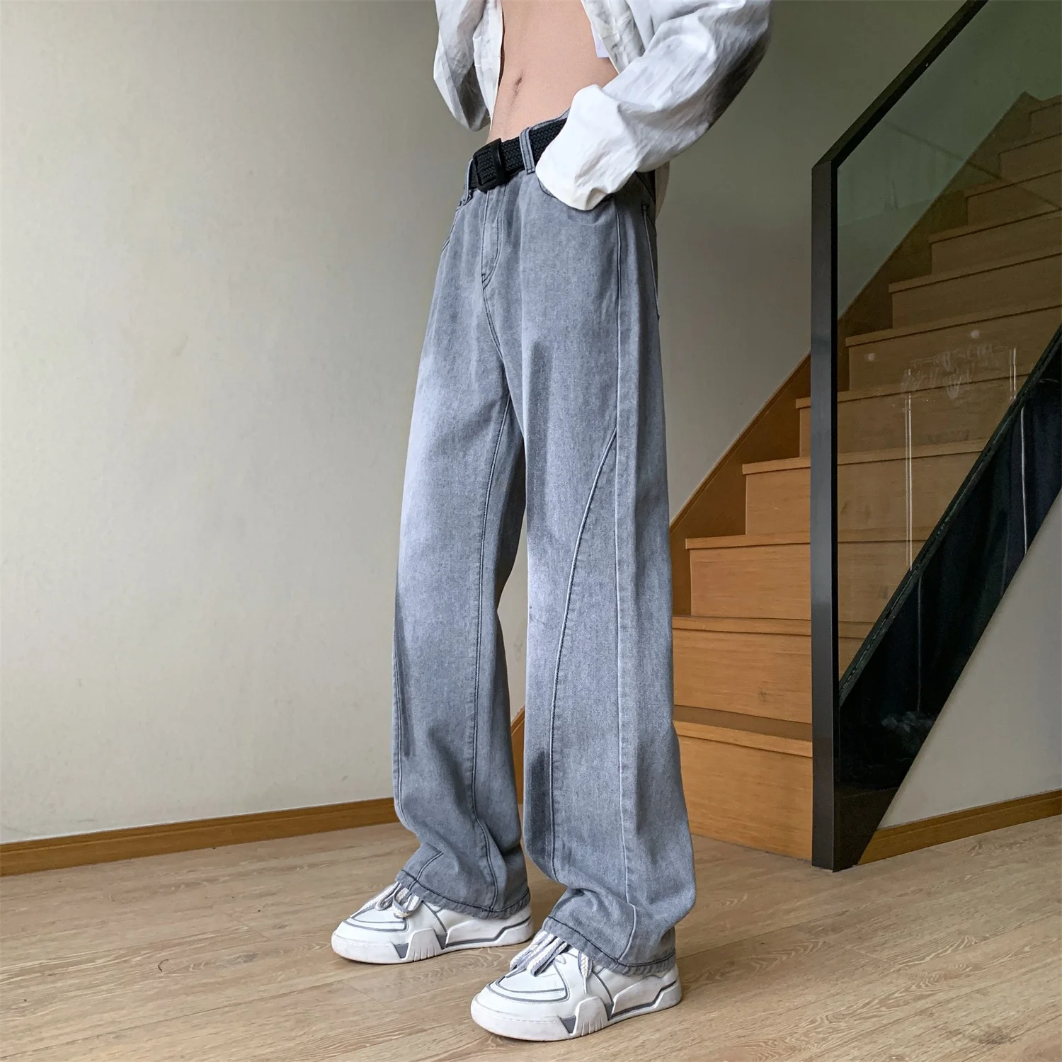 Jeans For Men 2023 Fashion Youth Trousers Cross Denim Pants Streetwear Baggy Jeans Man Hip Hop Y2k Men Cargo Pant Punk Clothing