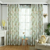 american flower curtains for living dining bedroom high end white silk single sided velvet printing fresh blackout curtain