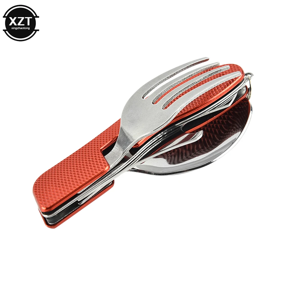 

Портативная вилка для кемпинга, нож, посуда, инструменты из нержавеющей стали, многофункциональная складная ложка и вилка, нож, дорожные наборы