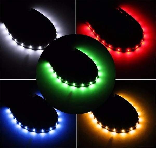 

30cm Car Decorative Ambient LED Strips Lights Flexible Atmosphere Bulbs 12V 15SMD Waterproof White Red Bulb