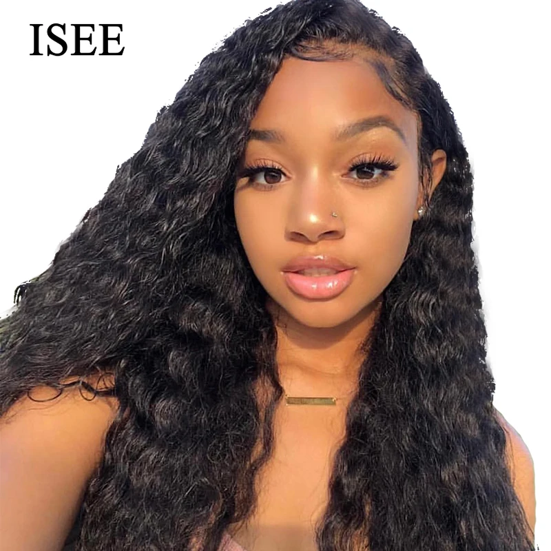 

Water Wave Lace Front Human Hair Wigs ISEE HAIR 13X4X1 T-Part Lace Front Wigs For Women Human Hair Brazilian Water Wave Lace Wig
