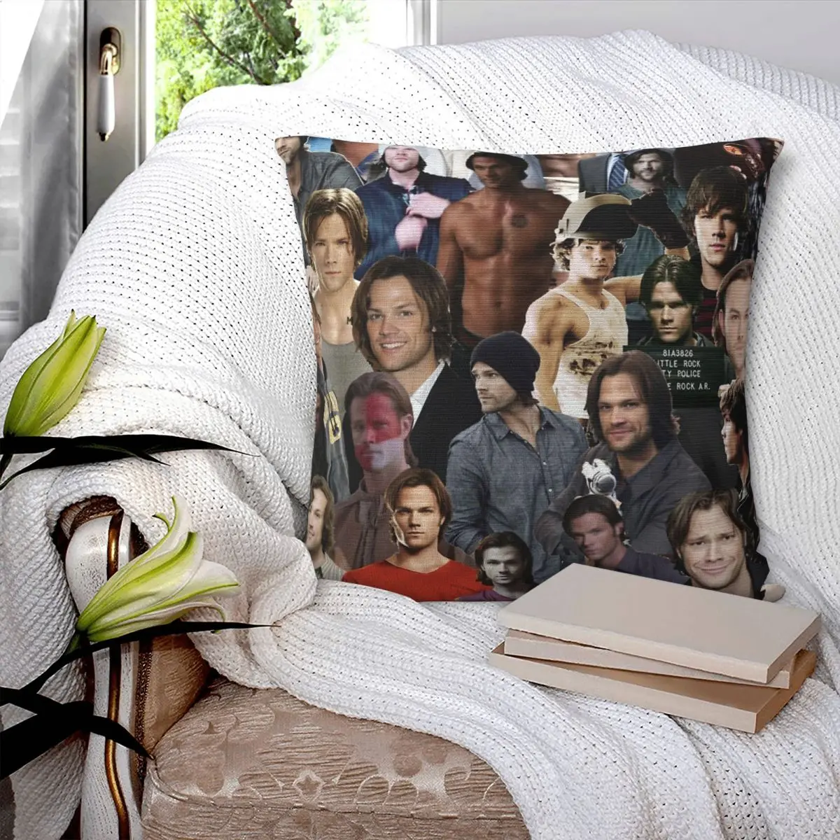 

Jared Padalecki Collage Pillowcase Printed Cushion Cover Sofa Waist Pillow Pillow Cover