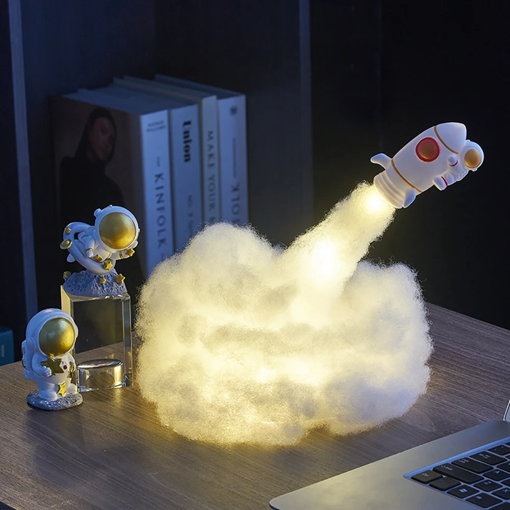 

Bookshelves Decoration Statue Home Desktop Children's Kawaii Modern Desk Creative Room Cute Clouds Accessories Rocket Astronauta