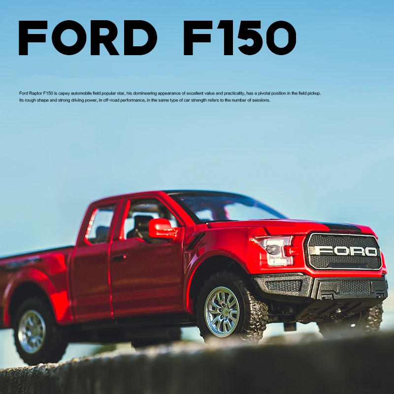 

1:32 Ford Raptor F150 Pickup Alloy Car Model Diecasts Metal Toy Off-road Vehicles Car Model Collection Sound and Light Kids Gift
