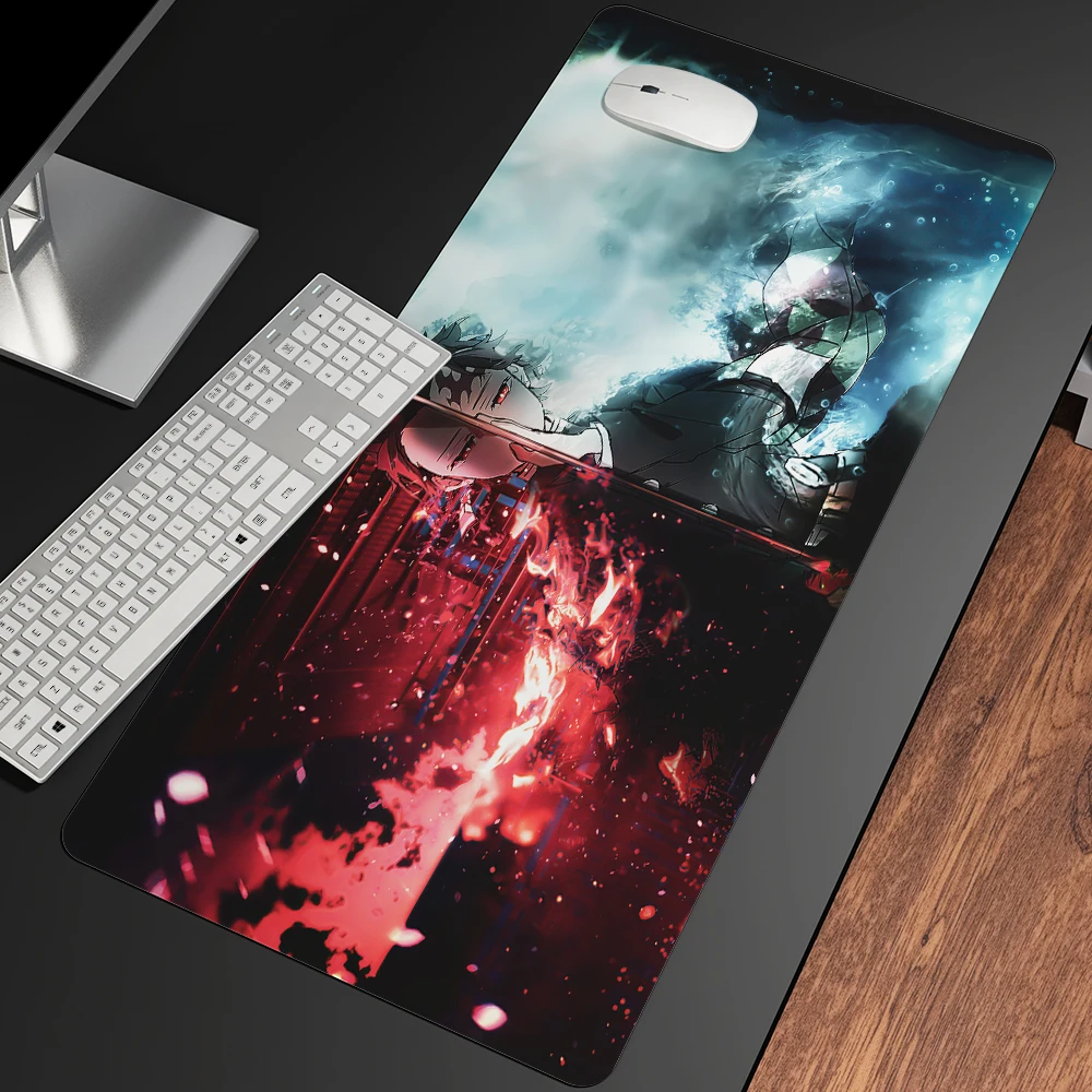 xl anime demon slayer mousepad hd printing computer gamers locking lock edge mouse pad xxl90x40cm keyboard pc desk pad csgo pad free global shipping