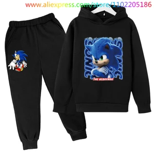 Kids Sonic Hoodie Set Kids Pullover Suit Children Sweatshirt Pants 2 Pieces Cool Game Long Sleeve Cl in USA (United States)