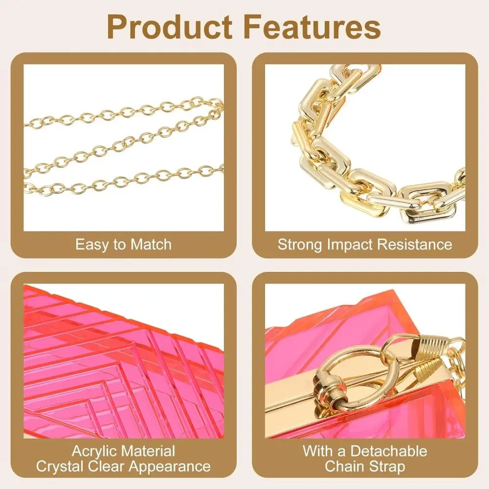 Горячая со съемной цепочкой-клатч акриловая сумочка-кошелек прозрачная женская