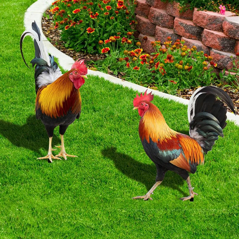 Статуэтка петуха курица декоративная акриловая для двора сада животного