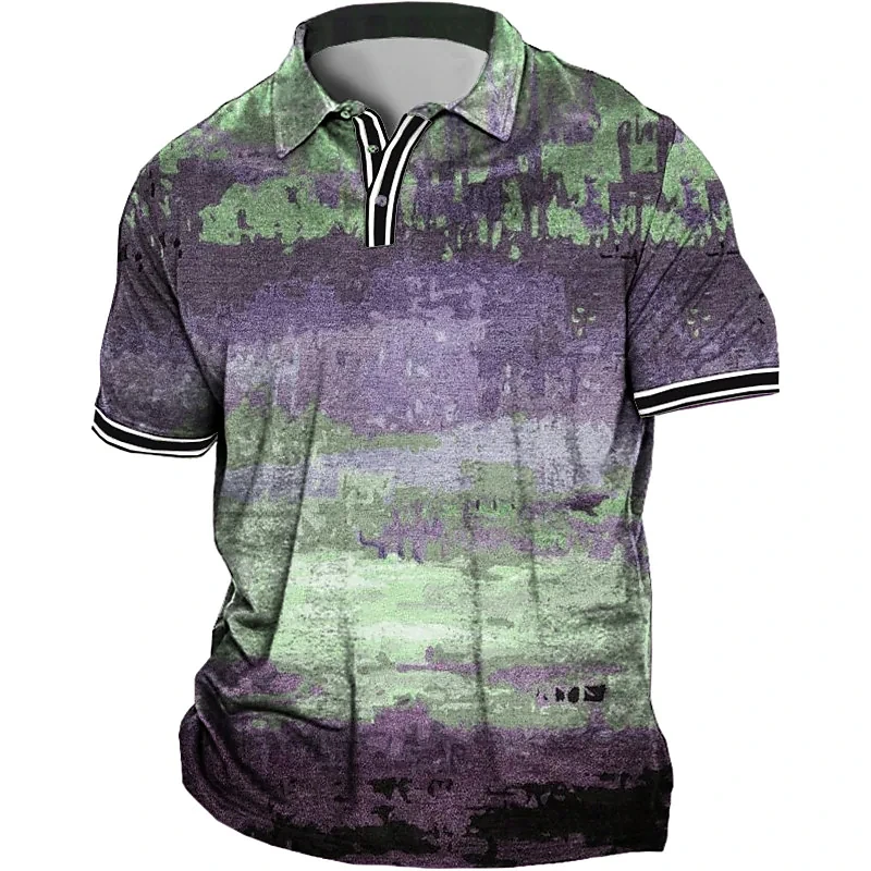 

Men's Plus Size Polo Shirt Big Tall Graphic Prints Turndown Short Sleeve Summer Sports Streetwear Designer Outdoor Street Tops