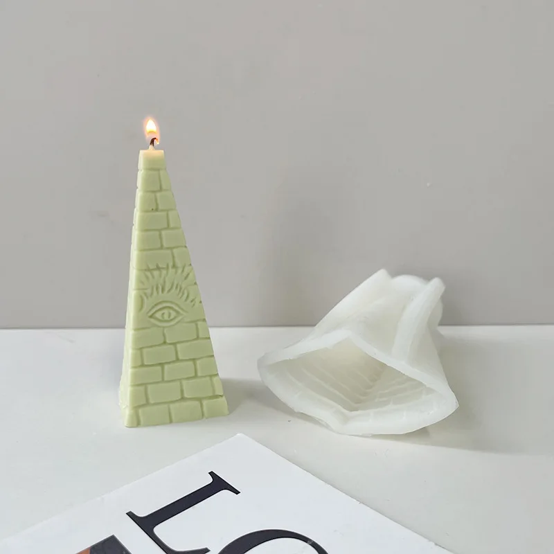 

Triangle Tower Aromatherapy Candle Silicone Mold Triangle Crystal Glue Gypsum Desktop Decoration DIY Abrasive Tool