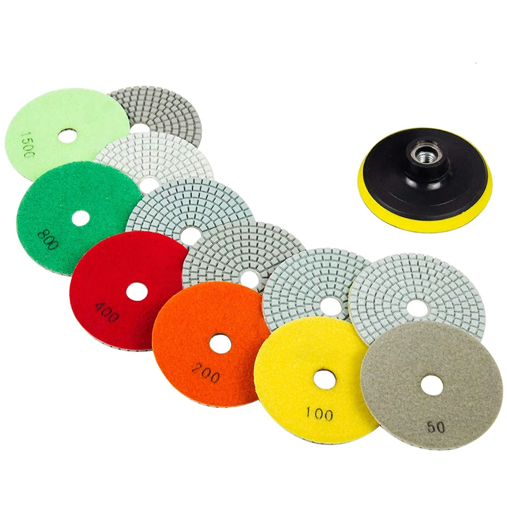 

1set/7pcs Grinding Discs With Polishing Pad Diamond Polishing Pads Grinding Discs For Marble Granite Concrete Stone